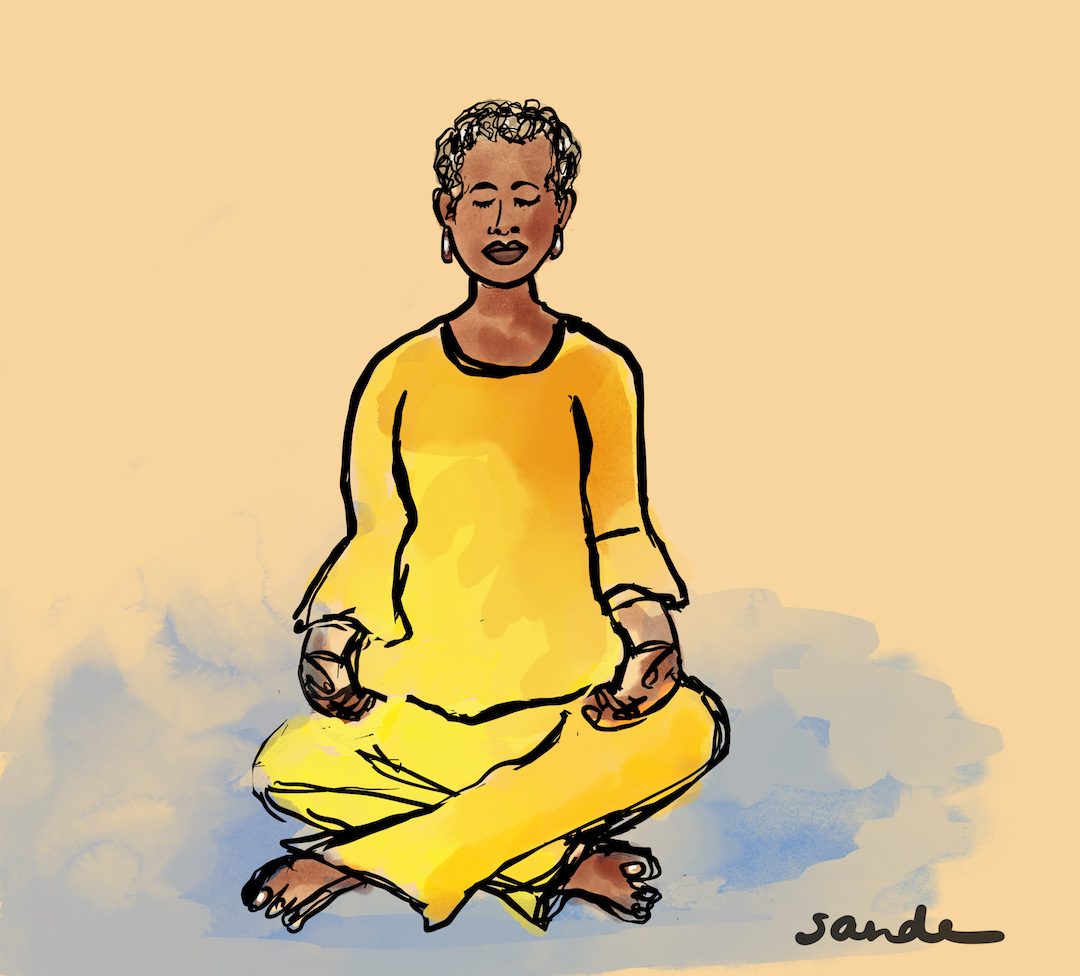 Drawing-by-Sande-Smith-Woman-meditating