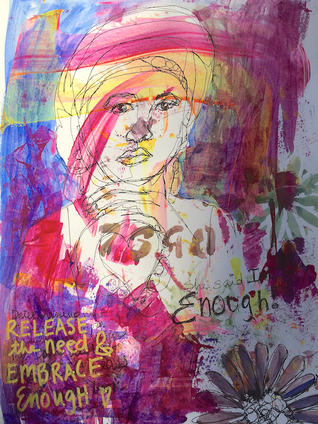 Embrace enough acrylic painting by Sande Smith