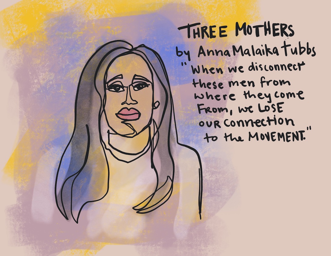 Three Mothers drawing and text by Sande Smith