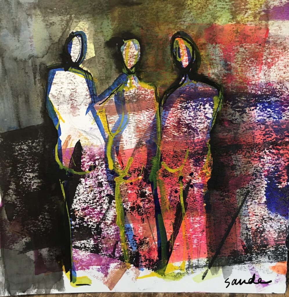 How to use Gelli Plates with Acrylic & Pan Pastels Sande Smith