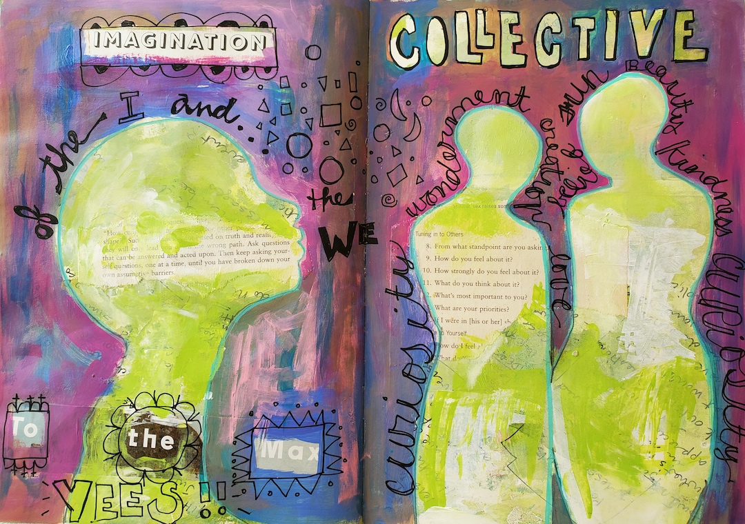 mixed media drawing and collage by Sande Smith
