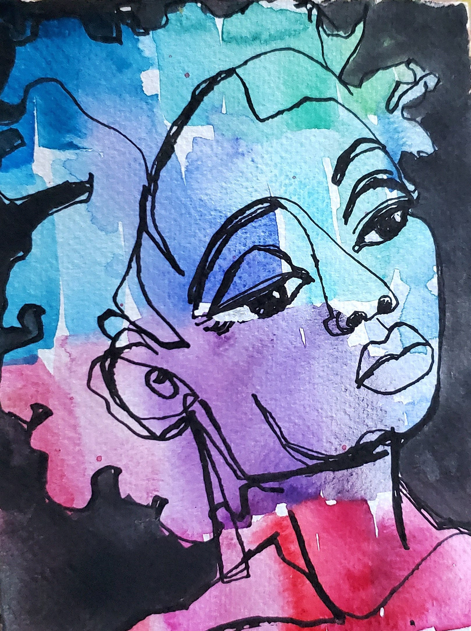 watercolor portrait by Sande Smith