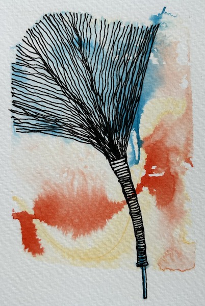 Watercolor and pen drawing by Sande Smith